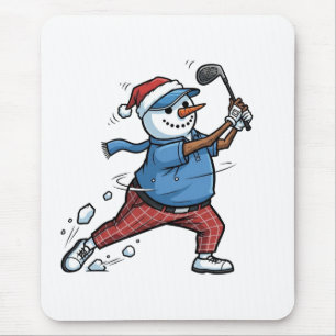 Snowman Tennis Player Christmas 2026 Holiday Mouse Pad