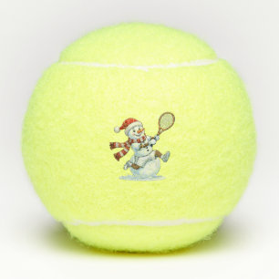 Snowman Tennis Player Christmas 2026 Holiday Sport Balls