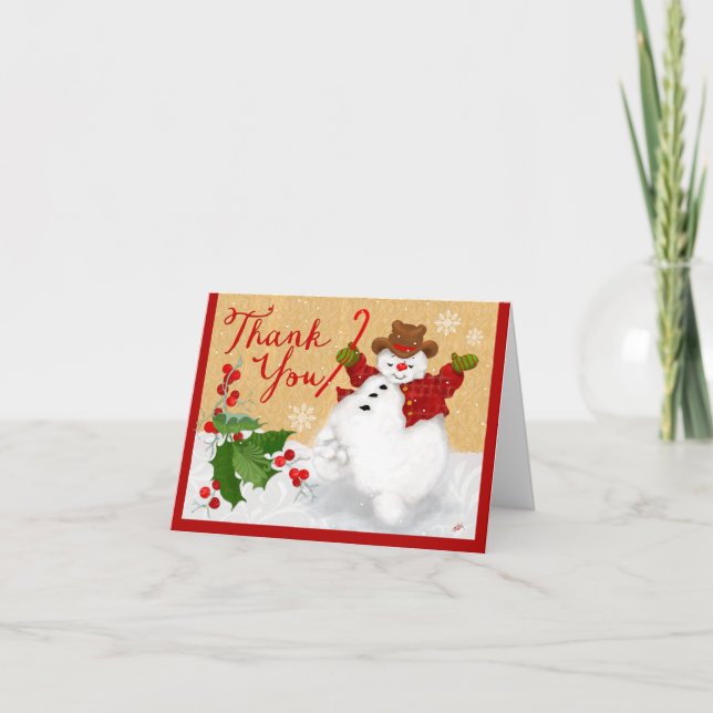 Snowman Thank You Card (Front)
