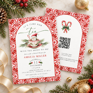 Snowman Time for Tea Bridal Shower Invitation