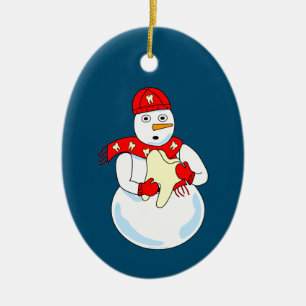 Snowman Tooth Ceramic Ornament