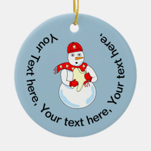 Snowman Tooth Ceramic Ornament