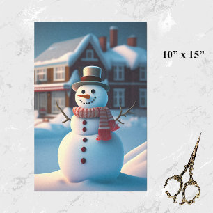 Snowman Town Illustration Small Tissue Paper