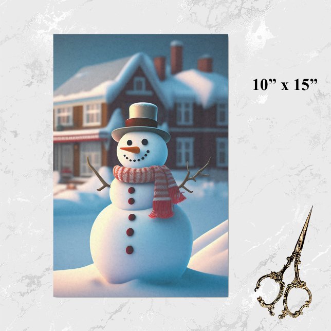 Snowman Town Illustration Small Tissue Paper (Creator Uploaded)