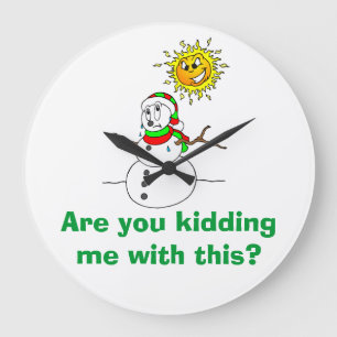 Snowman Trouble Are You Kidding Me With This Large Clock