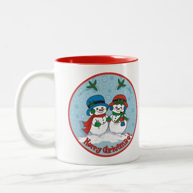 Snowman Two-Tone Coffee Mug (Left)