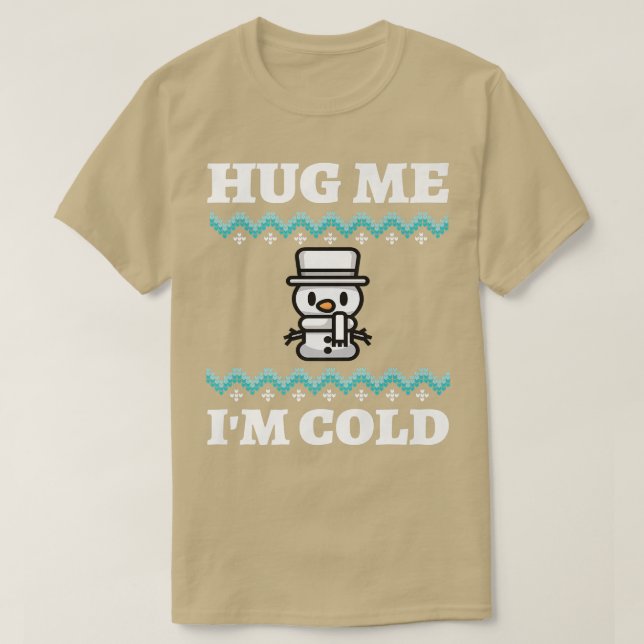 Snowman Ugly Christmas Sweater Ugly Hanukkah Hug M (Design Front)