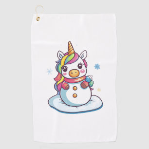 Snowman Unicorn (1) Golf Towel