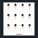 Snowman (Variety) Winter Holiday Christmas Fun<br><div class="desc">This super-fun sticker will brighten anyone's day! A white snowman has black coal eyes, smiling mouth, and buttons, a black top hat, and an extra-long orange carrot nose. In a variety of images, half the stickers have the snowman facing right, and the other half are a mirror image facing left....</div>