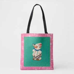 Snowman Vintage Christmas Tote Bag