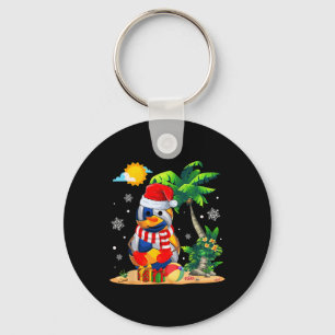Snowman Volleyball Santa Hat Christmas In July Sum Key Ring
