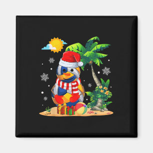Snowman Volleyball Santa Hat Christmas In July Sum Magnet