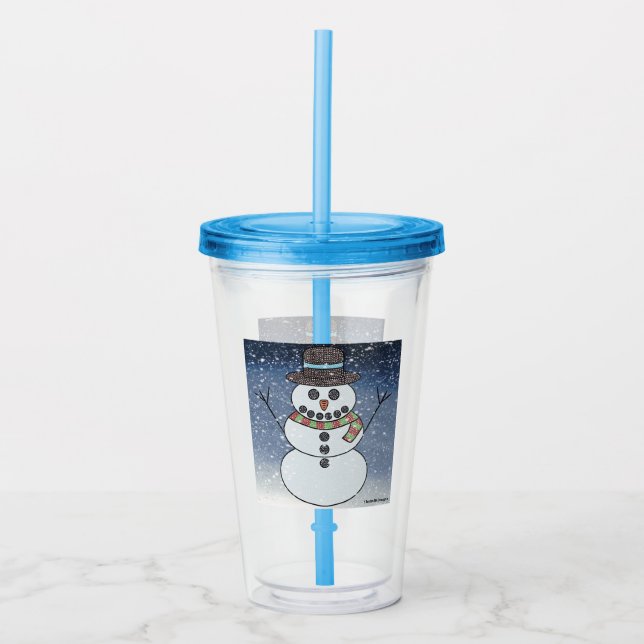 Snowman w/BG - Acrylic Cup (Front)