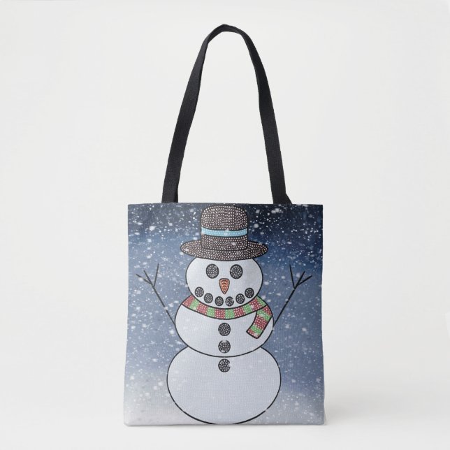 Snowman w/BG (single) - Tote Bag (Front)