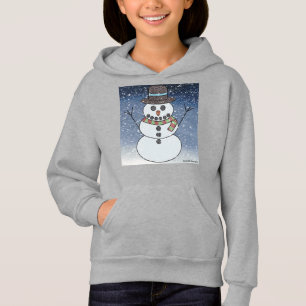 Snowman w/BG (vivid) - Girl's Hoodie