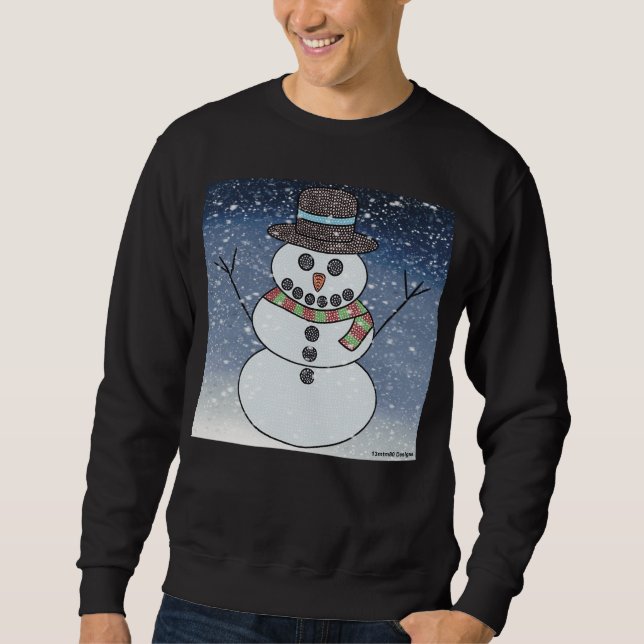 Snowman w/BG (vivid) - Men's Sweatshirt (Front)