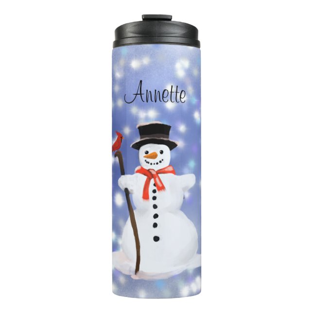 Snowman, warm drinks thermal tumbler (Front)