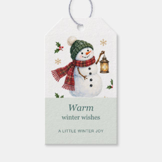 Snowman Warm Winter Wishes Gift Tags