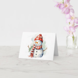 Snowman Watercolor Card