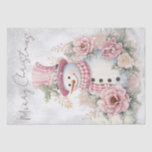 Snowman Watercolor Pink Winter Christmas Tissue Paper<br><div class="desc">Snowman Watercolor Pink Winter Christmas</div>