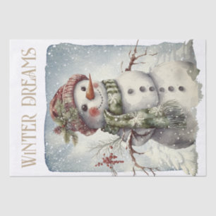 Snowman Watercolor Winter Christmas Tissue Paper