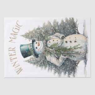 Snowman Watercolor Winter Christmas Tissue Paper