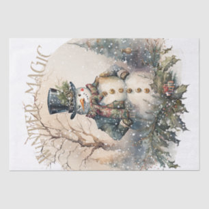 Snowman Watercolor Winter Christmas Tissue Paper