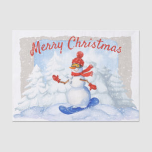 Snowman Watercolor Winter Christmas Tissue Paper