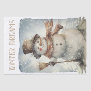 Snowman Watercolor Winter Christmas Tissue Paper