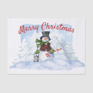 Snowman Watercolor Winter Christmas Tissue Paper