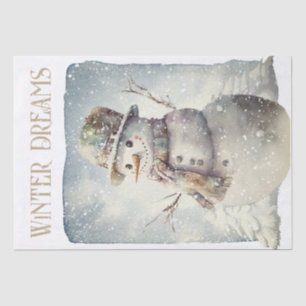 Snowman Watercolor Winter Christmas Tissue Paper