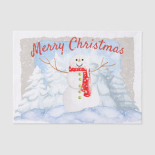 Snowman Watercolor Winter Christmas Tissue Paper