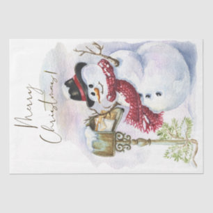 Snowman Watercolor Winter Christmas Tissue Paper