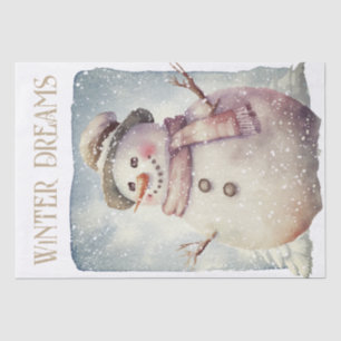 Snowman Watercolor Winter Christmas Tissue Paper