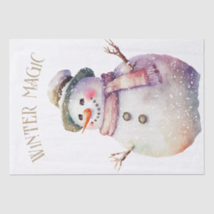 Snowman Watercolor Winter Christmas Tissue Paper