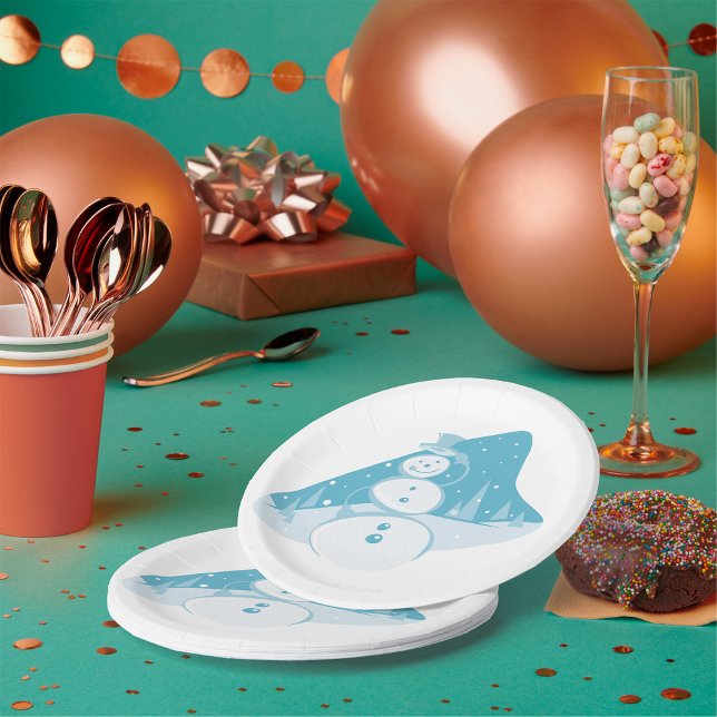 Snowman Wearing A Top Hat Paper Plate (Creator Uploaded)