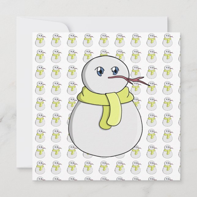 Snowman wearing a yellow scarf (Front)