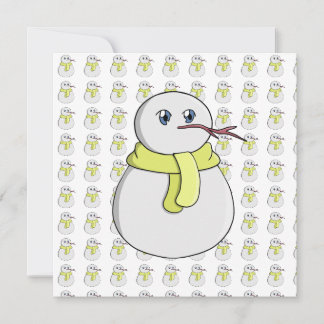 Snowman wearing a yellow scarf