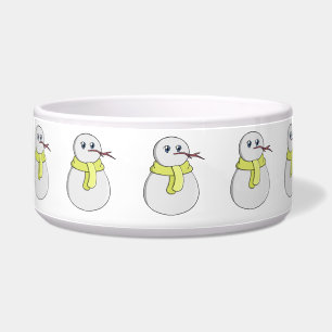 Snowman wearing a yellow scarf