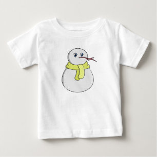 Snowman wearing a yellow scarf baby T-Shirt