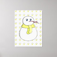 Snowman wearing a yellow scarf