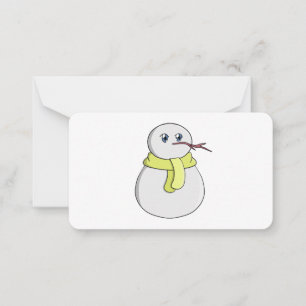 Snowman wearing a yellow scarf card