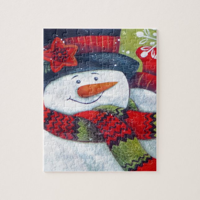 Snowman Wearing Scarf Jigsaw Puzzle (Vertical)