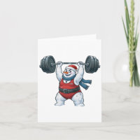 Snowman Weightlifter Christmas 2026 Holiday Fitnes