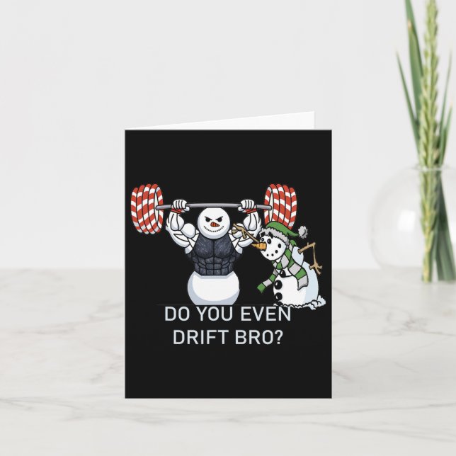 Snowman Weightlifting Bodybuilding Funny Workout  Card (Front)