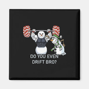 Snowman Weightlifting Bodybuilding Funny Workout Magnet