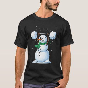 Snowman Weightlifting Christmas Gym Lover T-Shirt