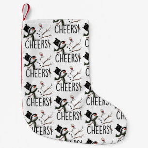 Snowman Wine Christmas Funny Drinking Wine Santa Small Christmas Stocking
