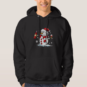 Snowman Wine Christmas Pajama Santa Hoodie
