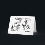Snowman wine tasting holiday card<br><div class="desc">Snowman enjoys his Christmas wine using his big nose,  by Kipper Williams</div>